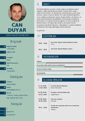 Hasta Bakıcı Cv Örnekleri cv indir
